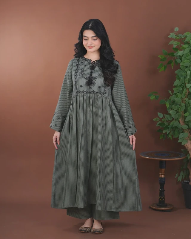 Farshi Salwar Two Piece Set-Ash