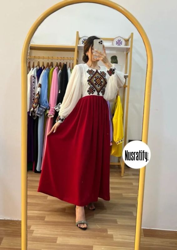 Cherry Georgette Gown-1